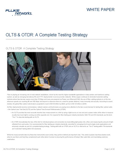 OLTS & OTDR: A Complete Testing Strategy .